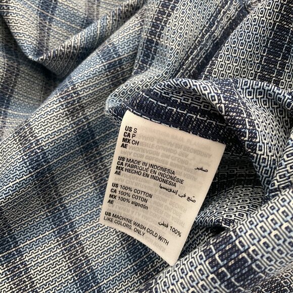 Tasso Elba Mens Plaid Button-Down Shirt S Blue 100% Cotton Stretch OEKO-TEX - Picture 7 of 11